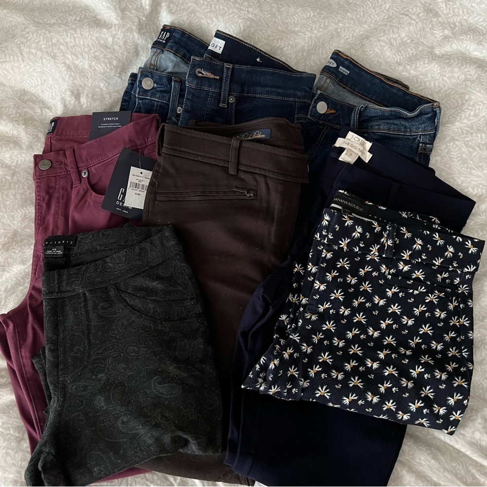 Bundle of 8 pairs of skinny pants, name brand - all size 0